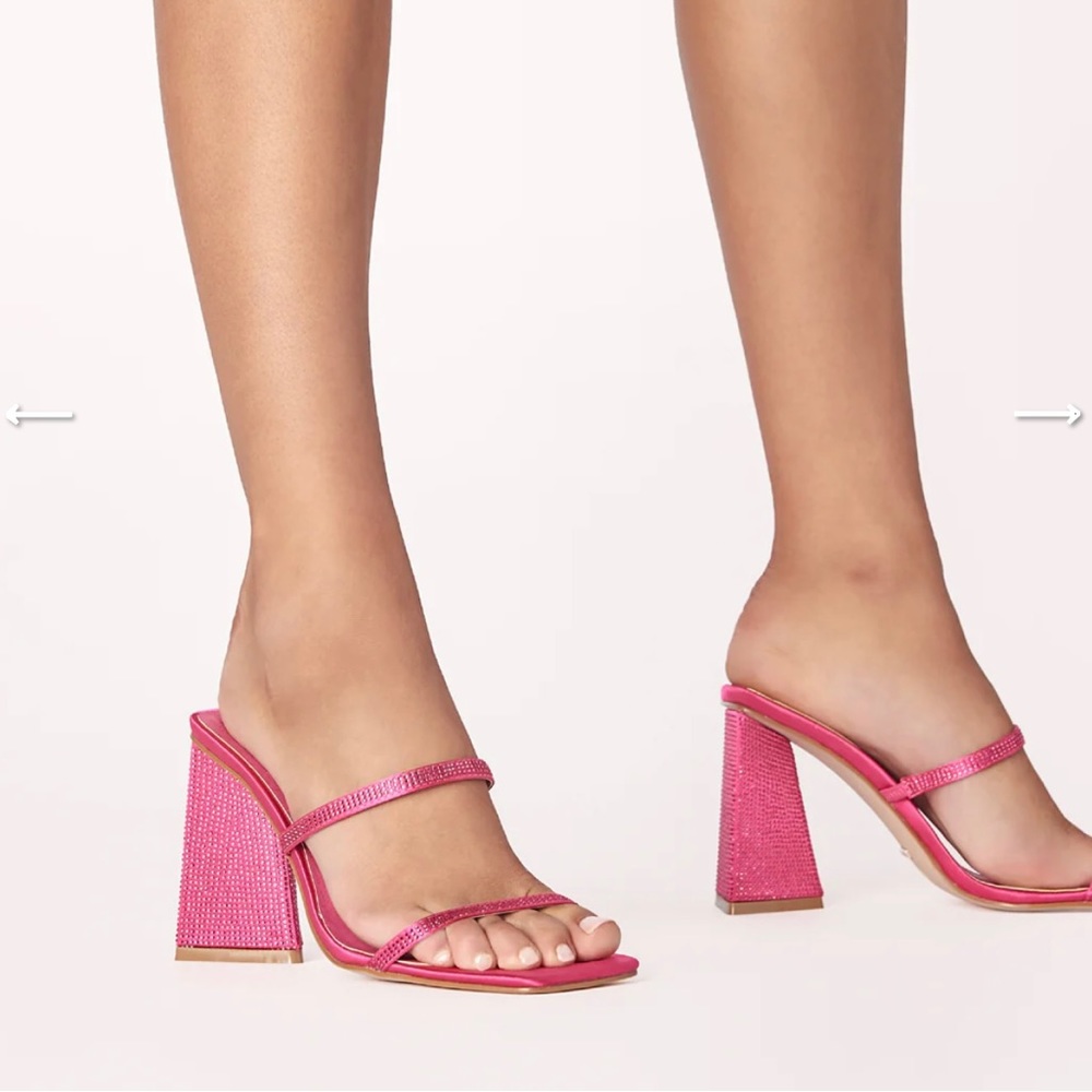 NWOT BILLINI Quintana blinged out heels hot Barbie pink! Size 9. Gorgeous shoes!